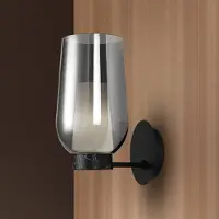 Mantra-Iluminacion Vägglampa Nora, dimbar, Svart, Vardagsrum / matsal, Metall, Vägglampa, vägglampa inomhus