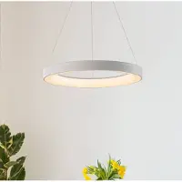 Mantra-Iluminacion Pendellampa Niseko II, dimbar, Vitt / opal, Vardagsrum / matsal, Metall, Modern