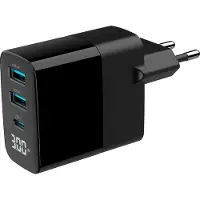Gembird Pdqc30lcd Usb-a Och Usb-c Väggladdare