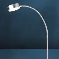 Busch LED golvlampa SATURN, Aluminium / grå / zink, Vardagsrum / matsal, Aluminium / grå / zink, Modern, LED-golvlampa