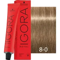Schwarzkopf Professional Igora Royal Cools Permanent hårfärg 60 ml 8-0 Light Blonde Natural