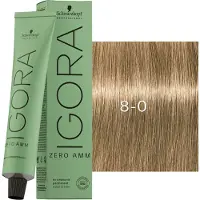 Schwarzkopf Professional Igora Zero Amm Permanent hårfärg 60 ml 8-0
