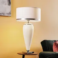 Argon Bordslampa Lund , Vitt / opal, Vardagsrum / matsal, Textil / tyger / siden, Modern, Bordslampa
