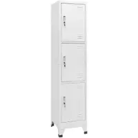 vidaXL Garderob för omklädningsrum med 3 fack stål 38x45x180 cm