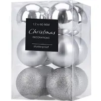 Affek Design set med 12 kulor 6 cm silver