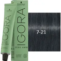 Schwarzkopf Professional Igora Zero Amm Permanent hårfärg 60 ml 7-21