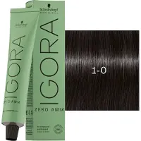 Schwarzkopf Professional Igora Zero Amm Permanent hårfärg 60 ml 1-0