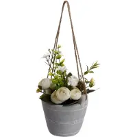 Atmosphera konstgjord växt i kruka ROSES vit 18 cm