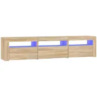 vidaXL Tv-bänk med LED-belysning sonoma ek 180x35x40 cm