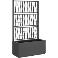 vidaXL Blomlåda med Spaljé, Höjd Odling, Blomhink, Växtkruka, Blomlåda för Trädgård Patio Terrass Utomhus, 368780