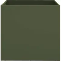 vidaXL Odlingslådor 2 st olivgrön 49x47x46 cm kallvalsat stål
