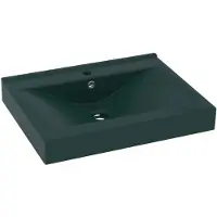 vidaXL Lyxigt handfat med kranhål matt mörkgrön 60x46 cm keramik