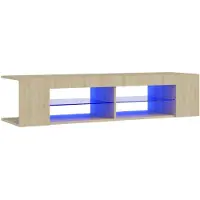 vidaXL TV-bänk med LED-belysning sonoma-ek 135x39x30 cm