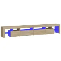 vidaXL Tv-bänk med LED-belysning sonoma ek 260x36,5x40 cm