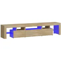 vidaXL Tv-bänk med LED-belysning sonoma ek 200x36,5x40 cm