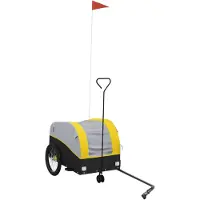 vidaXL Cykelvagn svart och gul 30 kg järn