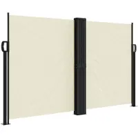 vidaXL Infällbar sidomarkis gräddvit 140x600 cm
