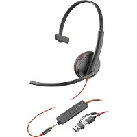 HP Poly 3215 Usb-c +usb-c/a Voip-hörlurar