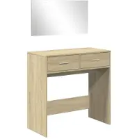 vidaXL Sminkbord med spegel sonoma-ek 80x39x80 cm
