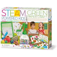 4M Återvunnet papper Set - STEAM-driven Kids - Green Papperspyss - - One Size - Kreativt lekset