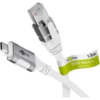 Goobay 74166, 1,5 m, Cat6, F/UTP (FTP), USB Type-C, RJ-45, Vit