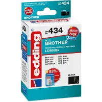 Edding Bläck Ersätter Brother LC-980BK Kompatibel 2-pack Svart EDD-434 18-434