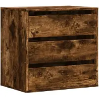 vidaXL Vinkelkommod i rökt ek 60x41x58 cm i ingenjörsträ, byrå med lådor, arkivskåp, lådskåp, skåp 852847