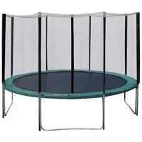 Home4You trampolinskydd med skyddsnät, D426 cm, grön
