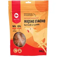 Maced kyckling- och risbitar för hundar 500g