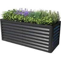 PRIMEYARD Odlingslåda, 150 x 60 x 60 cm, stål, antracit