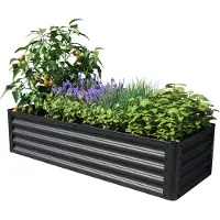 PRIMEYARD Odlingslåda, 150 x 60 x 35 cm, stål, antracit