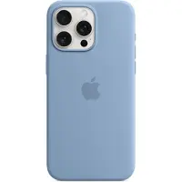 Apple Silikon Skal med MagSafe till iPhone 15 Pro Max - Vinterblå