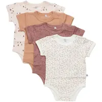 Pippi Baby Bodies k/ä - 4-pack - Burlwood - - 2 år (92) - Body K/Ä