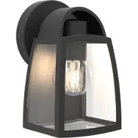 Lutec Vägglampa utomhus KELSEY, dimbar, Svart, Aluminium / grå / zink, Modern, Utomhusvägglampa