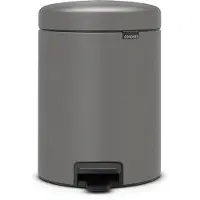 Brabantia 126284, 5 l, Rund, Plast, Grå, Plast, Pedal