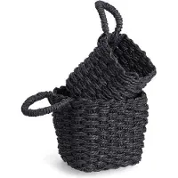 Zeller förvaringskorgar med handtag, pappersflätad, 2 st