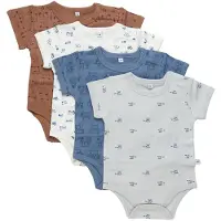 Pippi Baby Bodies k/ä - 4-pack - Blue Mirage - - 2 år (92) - Body K/Ä
