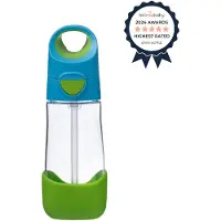 B.Box 15oz Tritan Barnvattenflaska - Barnflaska m/Strå för Skola, Sport, Daghem - Läcksäker - Ergonomisk Triangelgrepp - Diskmaskinssäker