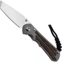 Chris Reeve Small Inkosi SIN-1134 CPM MagnaCut Tanto, Glass Blasted Titanium, Natural Canvas Micarta Inlay, pocket knife