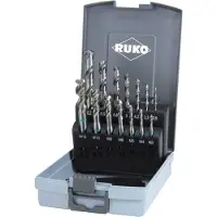 RUKO 245048RO Maskingängtappborr-set 14 delar metrisk M3, M4, M5, M6, M8, M10, M12 Högerskärning DIN 371, DIN 376 HSS 1 set