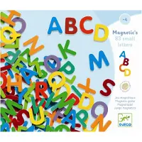 Djeco Magneter - 83 st. - Trä - Bokstäver - - One Size - Magnetiska leksaker