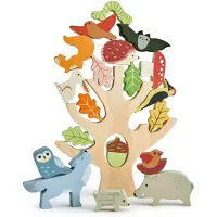 Tender Leaf Toys Träleksaker - Stapla djur - Skogen - 20 Delar - - One Size - Stapelleksaker