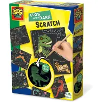 SES Creative Skraplotter - Självlysande Dinosaurier - - One Size - Kreativt lekset