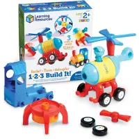 Learning Resources 1-2-3 Bygg Det: Raket, Tåg & Helikopter - 3-i-1 STEM-byggsats för åldrarna 2 år och uppåt