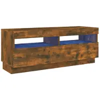vidaXL Tv-bänk med LED-belysning rökfärgad ek 100x35x40 cm