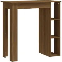 vidaXL Barbord med Hylla Brun Ek 102x50x103,5cm Spånskiva
