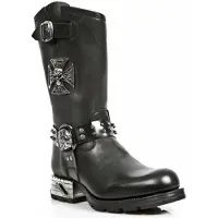 New rock Gothic Cowboy Boots i svart läder för män - MR030-S1