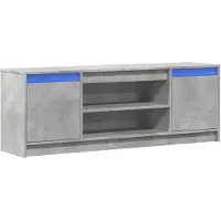 vidaXL Tv-bänk med LEDs betonggrå 139,5x34x50 cm konstruerat trä