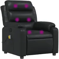 vidaXL Massagefåtölj svart konstläder