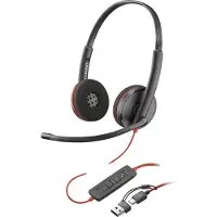 HP Poly 3220 Usb-c +usb-c/a Black Voip-hörlurar